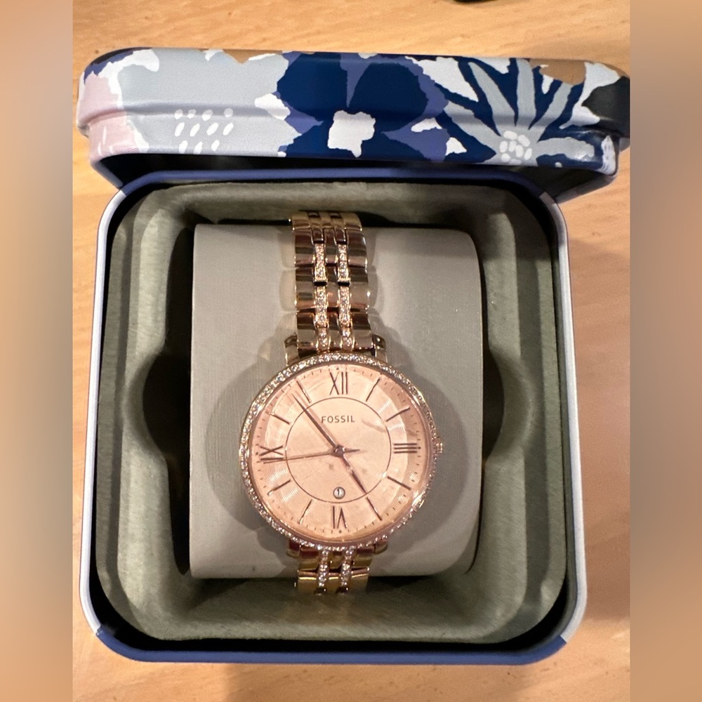 Brand New Rose Gold Fossil Watch